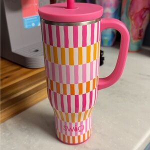 Colorful Striped Tumbler with Handle